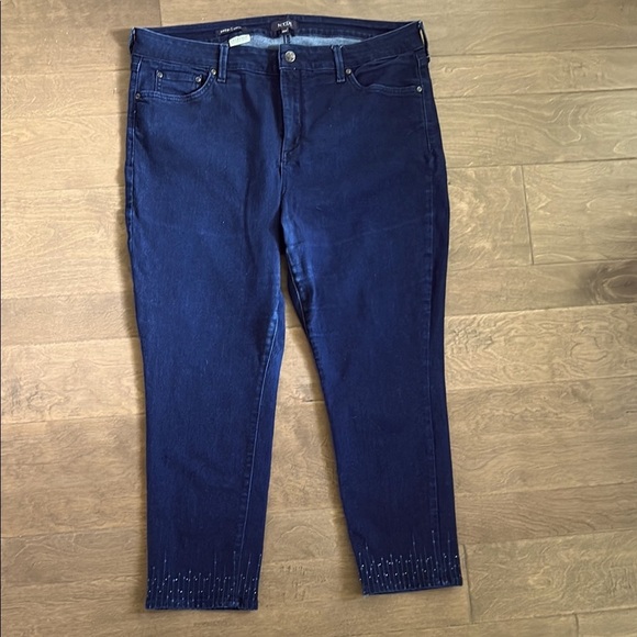 NYDJ Sheri Ankle Jeans Blue Dark Wash Soft Denim Size 18W - Picture 1 of 12